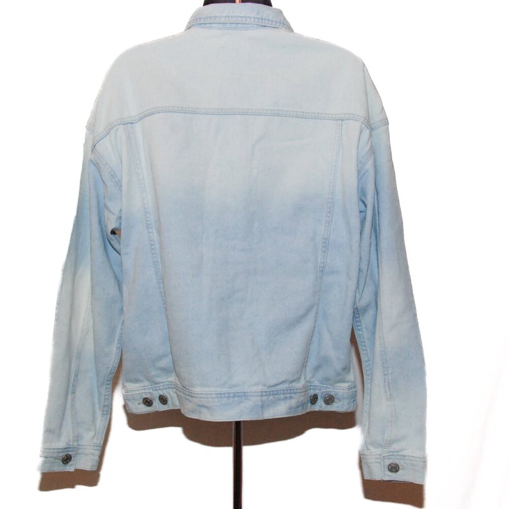 YMI Women's Novelty Wash Faded Jean Denim Moto Jacket NWT Larg - Picture 7 of 7